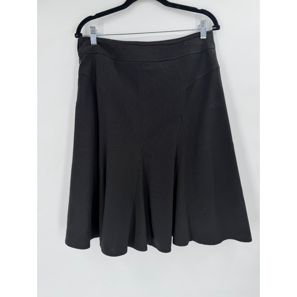 Sandro Flared Skirt Women 8 Black Pinstripe Goth Dark Academia School Girl - Picture 6 of 11